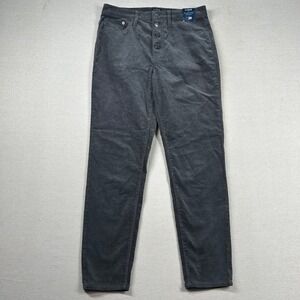 J Crew Corduroy Pants Womens 29 High Rise Skinny 9" Button‎ Fly Gray Preppy